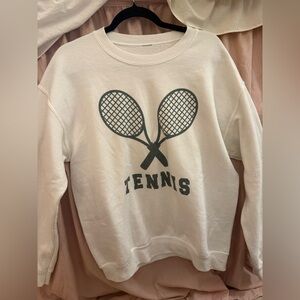 Women's White Tennis Graphic Sweatshirt